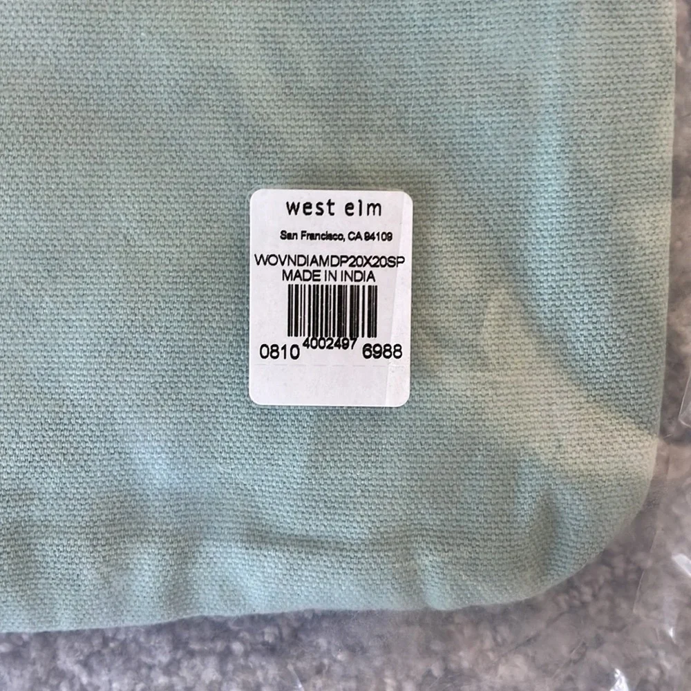 West Elm Patterned Aqua Pillow Covers - set of two